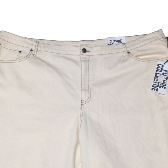 Future Collective with Gabriella High Rise Flare Denim Pants-Size 24-Cream-NEW - Picture 3 of 10